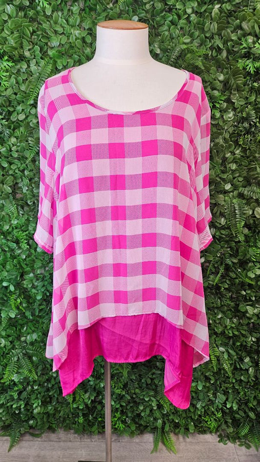 TS Pink Check Layered Top (18)