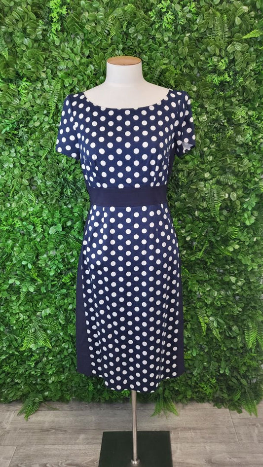 Annah Stretton Navy/White Polka Dot Dress (10)