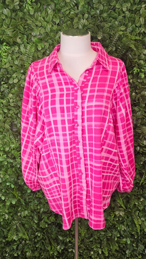 Decjuba Pink Check Blouse (16)