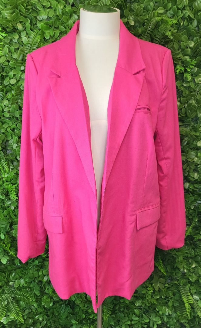 Ruby & Rain Pink Linen Blend Blazer BNWT (16-18)