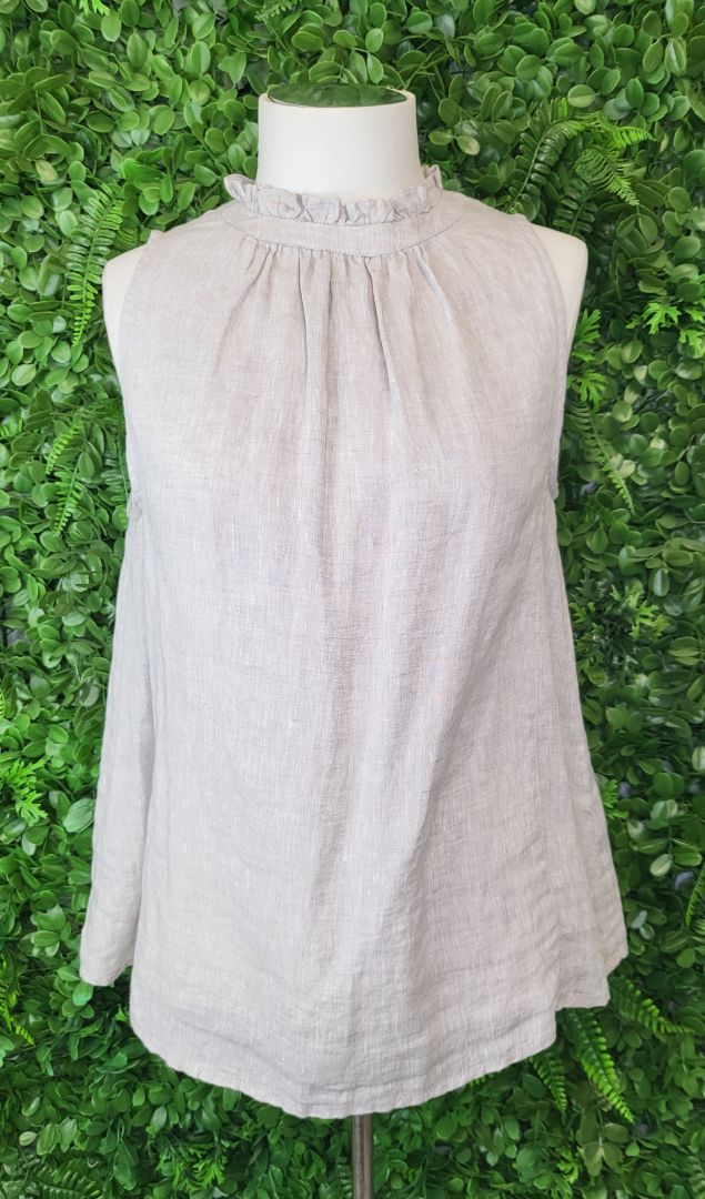 Max Oat Linen Sleeveless Top (8)