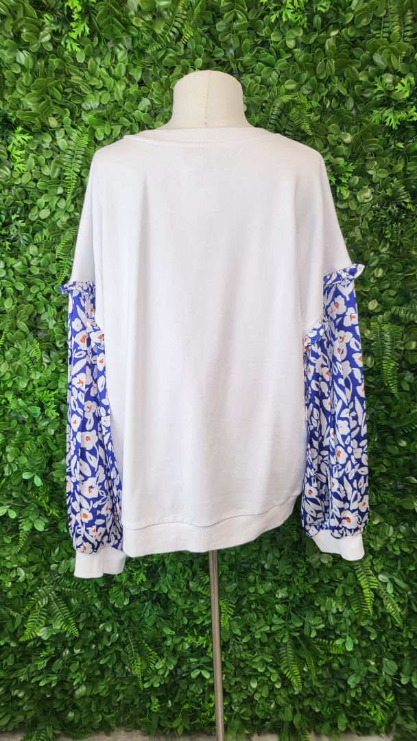 Charlo White Floral Sleeve Top (16)