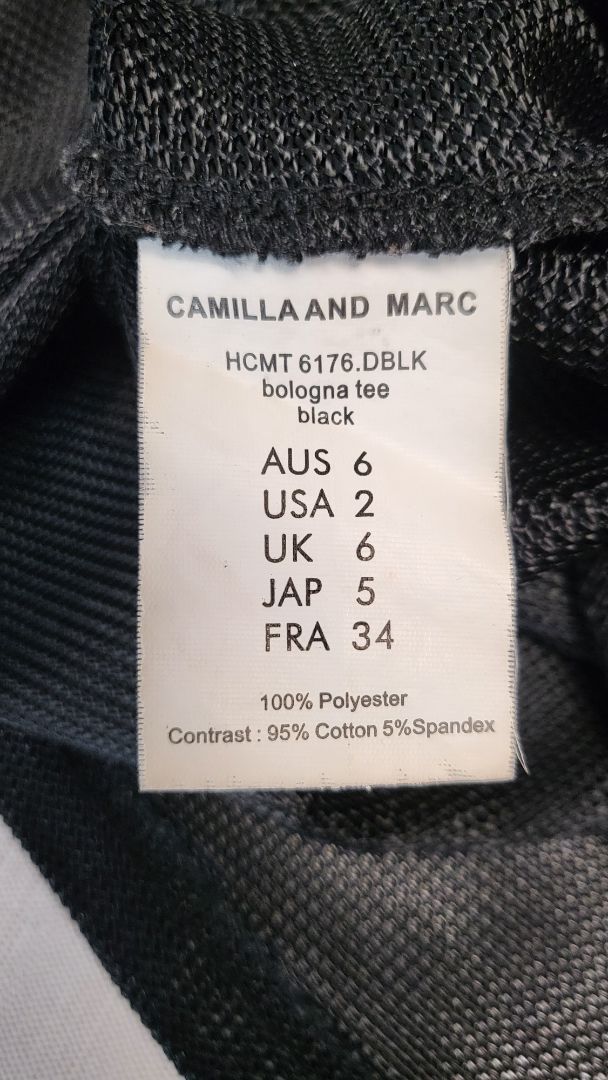 Camilla and Marc Black Bologna Mesh Logo T-shirt (6-8)