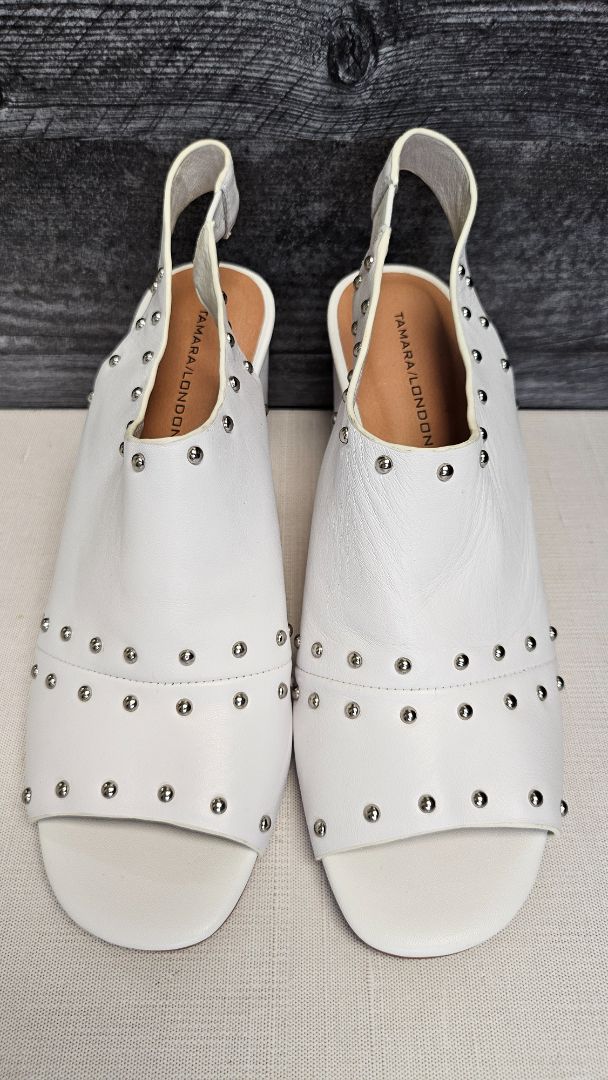 Tamara London White Stud Slingback Heel (40)