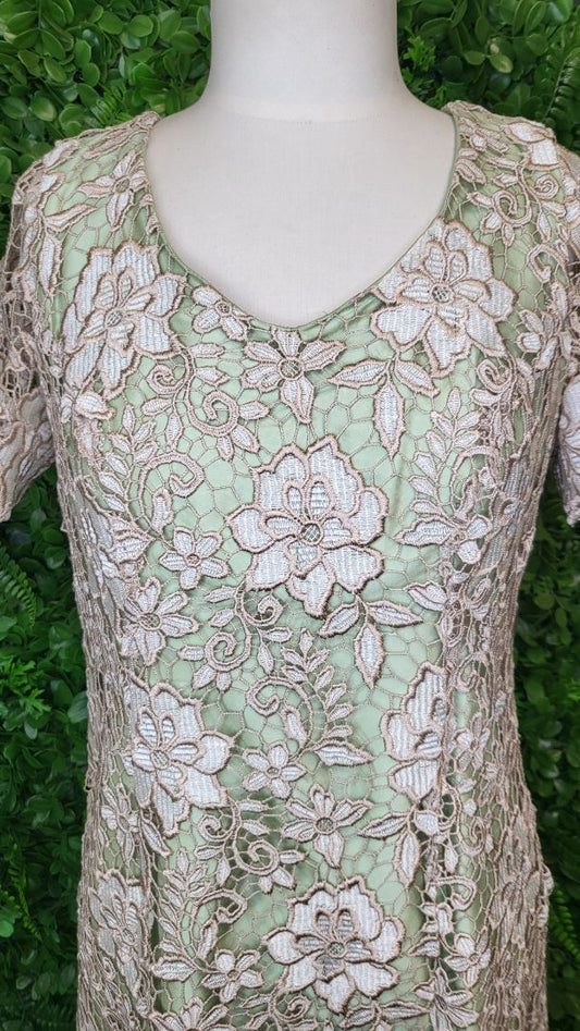 Smith & Boston Cream/Taupe Lace Dress (12)