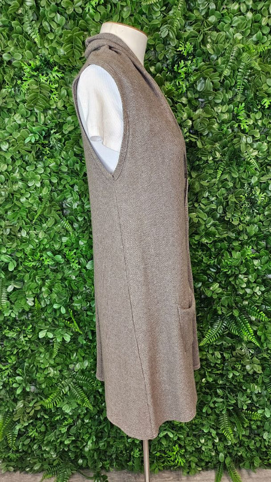 Foil Taupe Longline Vest (10)
