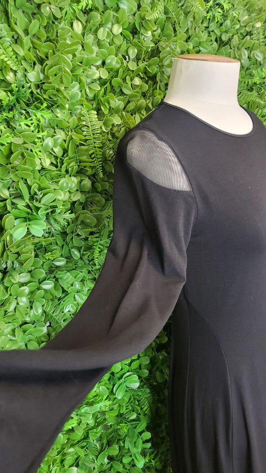 Paula Ryan Black Mesh Shoulder Dress (10)