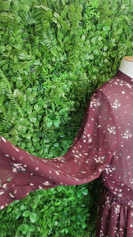 Decjuba  Burgundy Floral Dress (10)