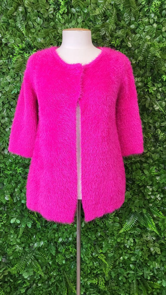 Unknown Hot Pink Fluffy Cardi Knit (8)