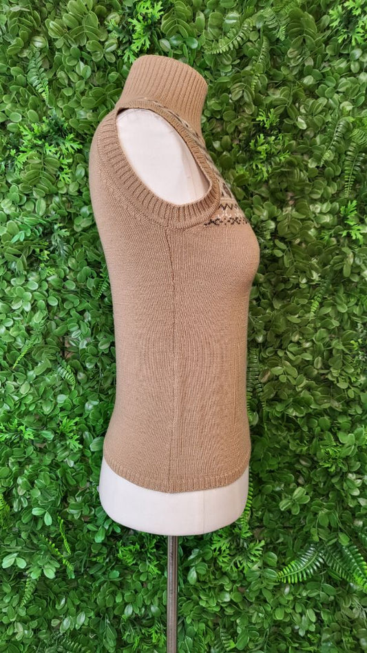 Fa;ge Tan Wool Knit Vest (8)