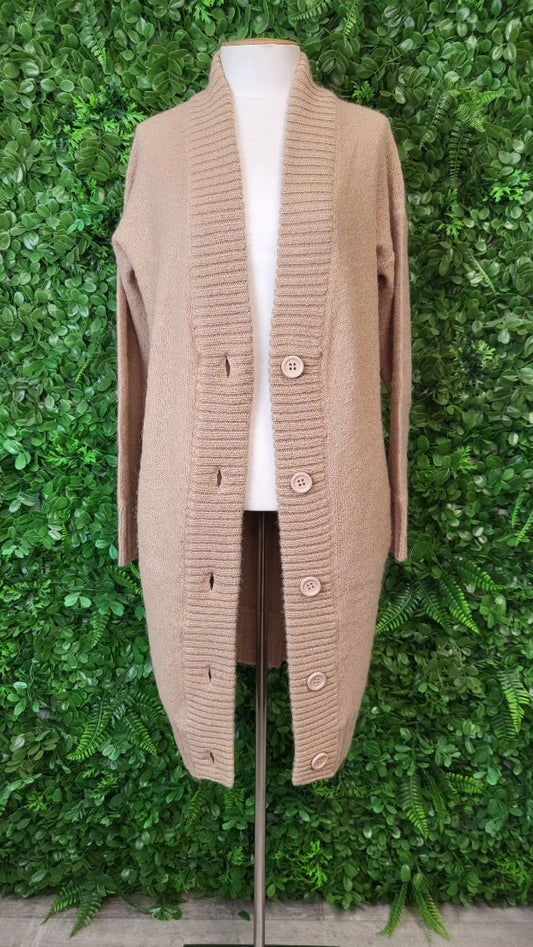 Country Road Tan Longline Cardi Knit (8-10)