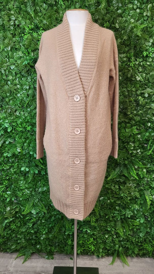 Country Road Tan Longline Cardi Knit (8-10)
