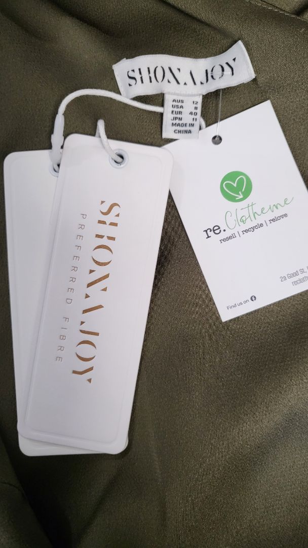 Shona Joy Pine One Shoulder Dress BNWT (12)