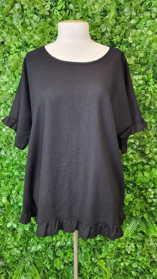 Ruby & Rain Black Linen Top (16)