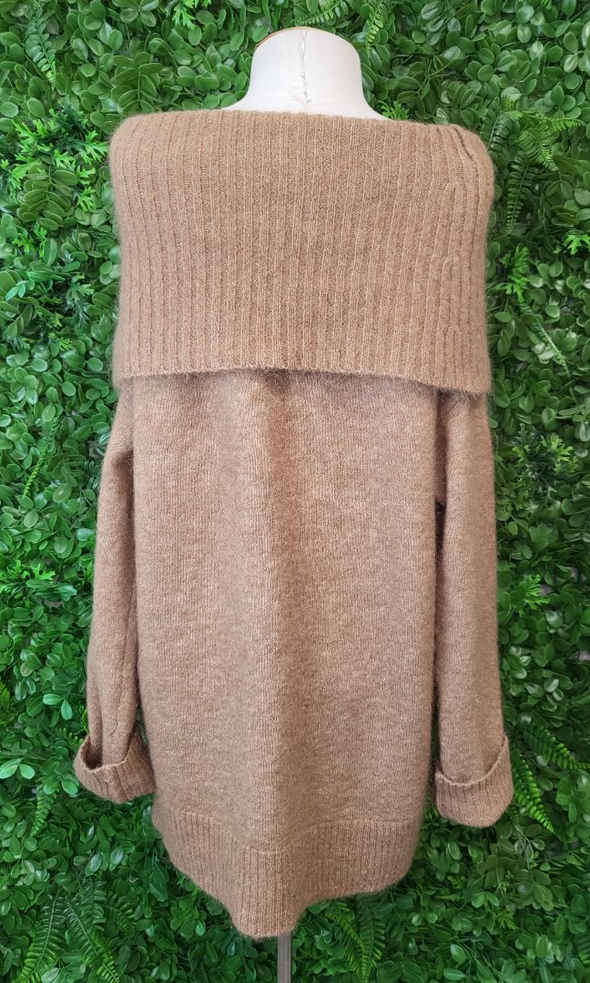 Witchery Caramel Cowl Neck Knit (14-16)
