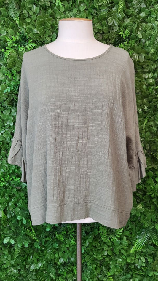 Decjuba Olive Ruffle Top (10)