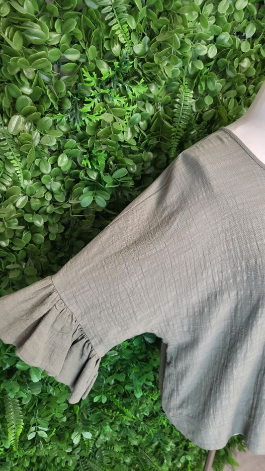 Decjuba Olive Ruffle Top (10)