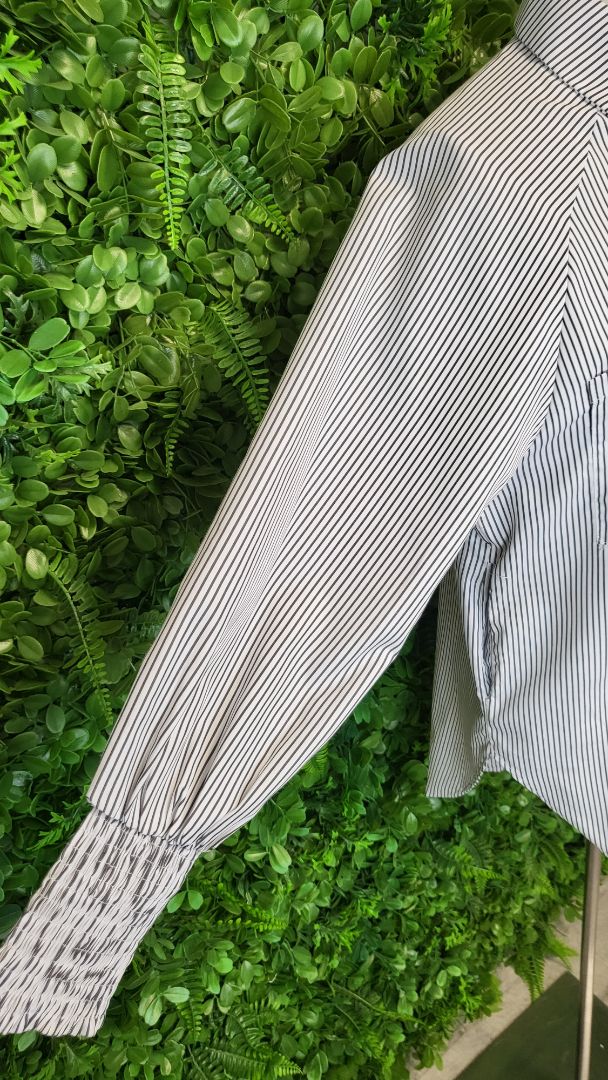 Halo & Hazard Stripe Shirred Cuff Shirt (12)