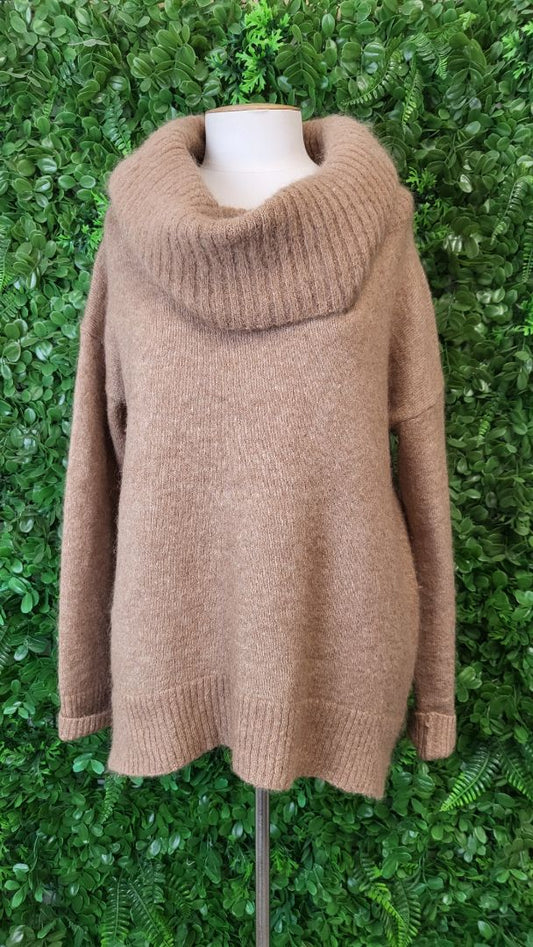 Witchery Caramel Cowl Neck Knit (14-16)