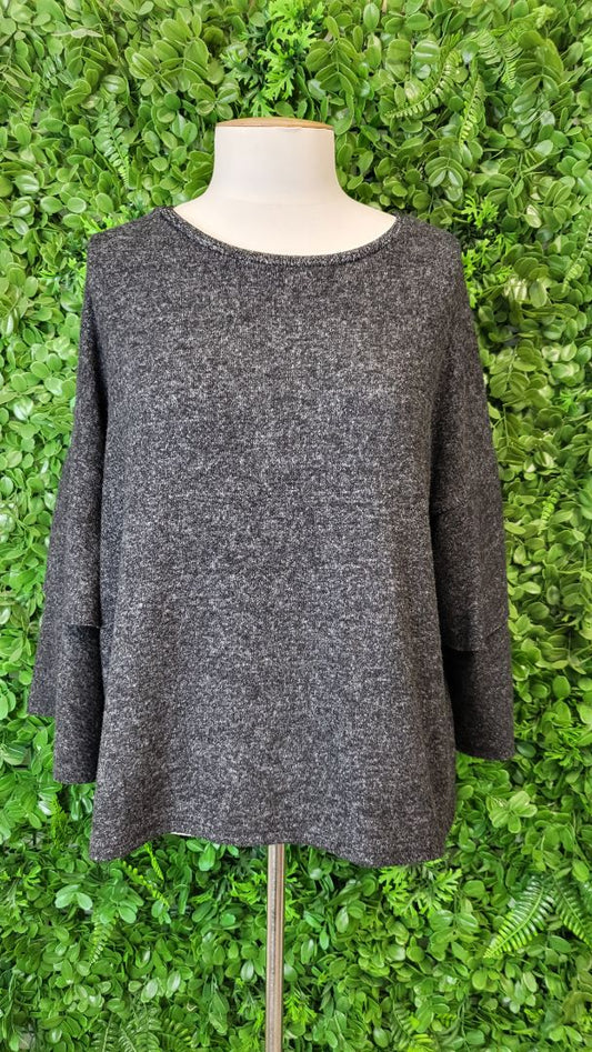 New Look Grey Flare Sleeve Top (12)
