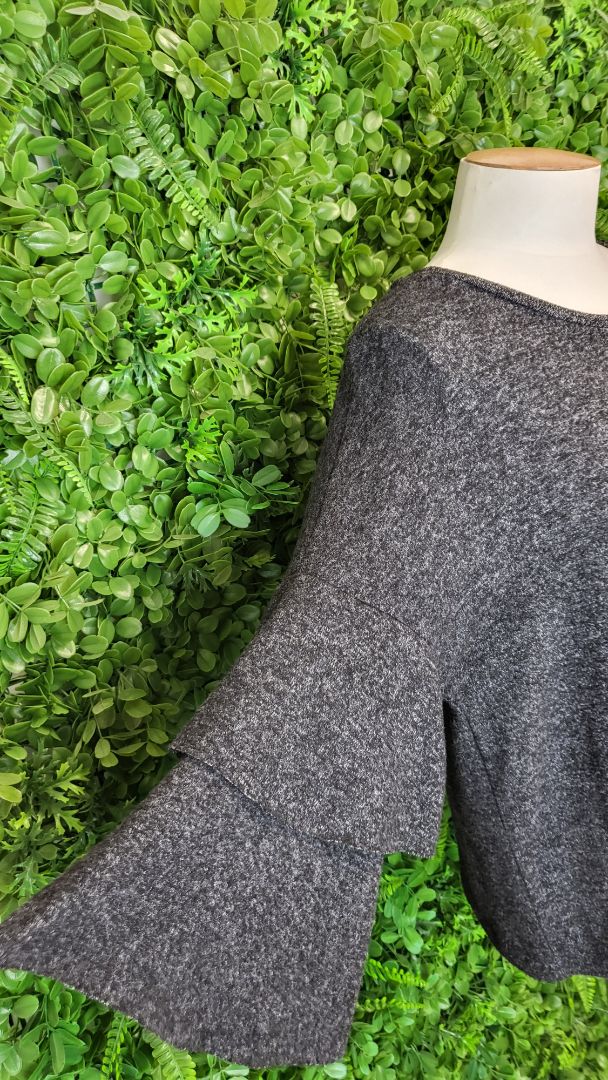 New Look Grey Flare Sleeve Top (12)