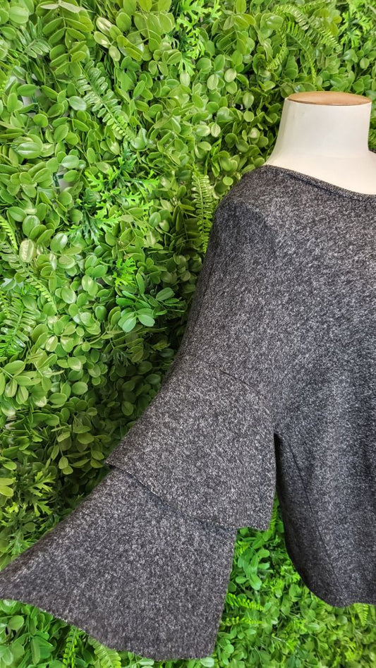 New Look Grey Flare Sleeve Top (12)
