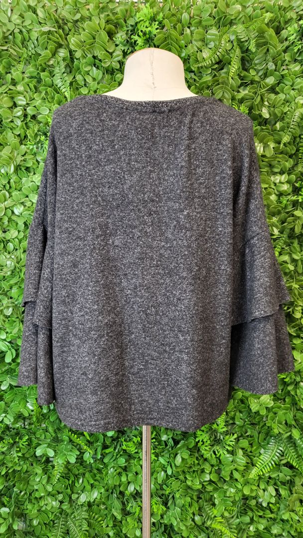 New Look Grey Flare Sleeve Top (12)