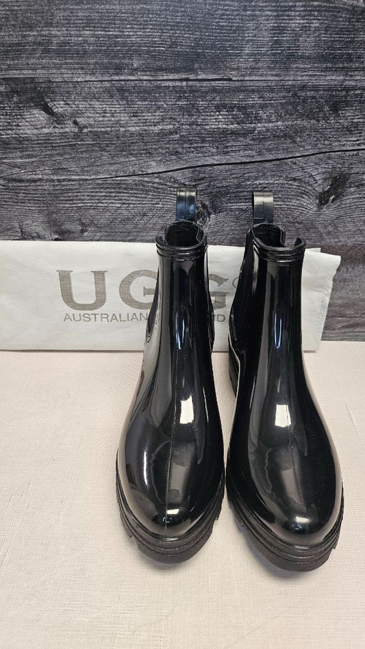 UGG Black Vivien PVC Gumboot NEW (41)