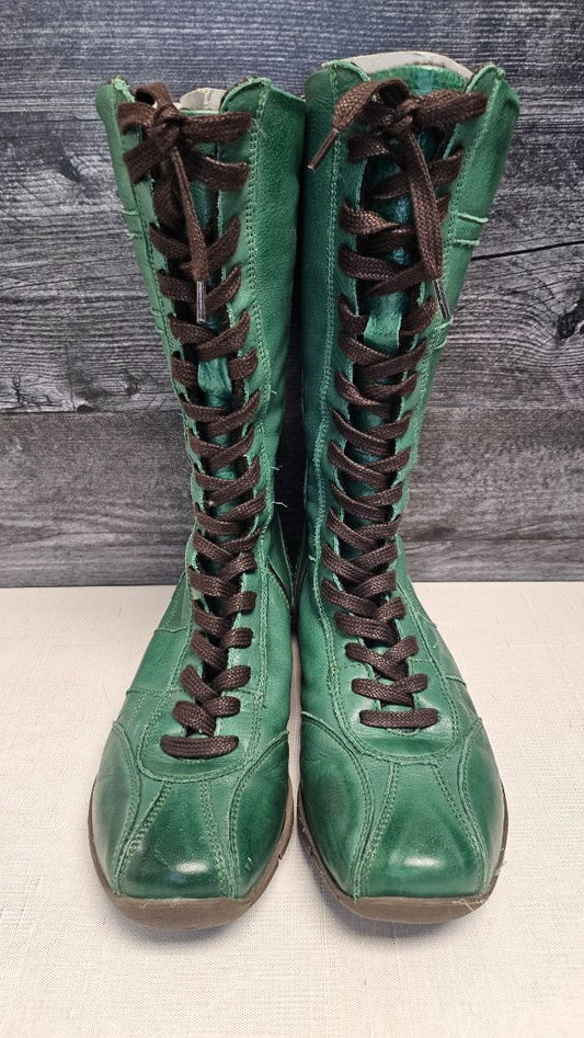 Hot Pulse Green Lace Up Boot NEW (38)