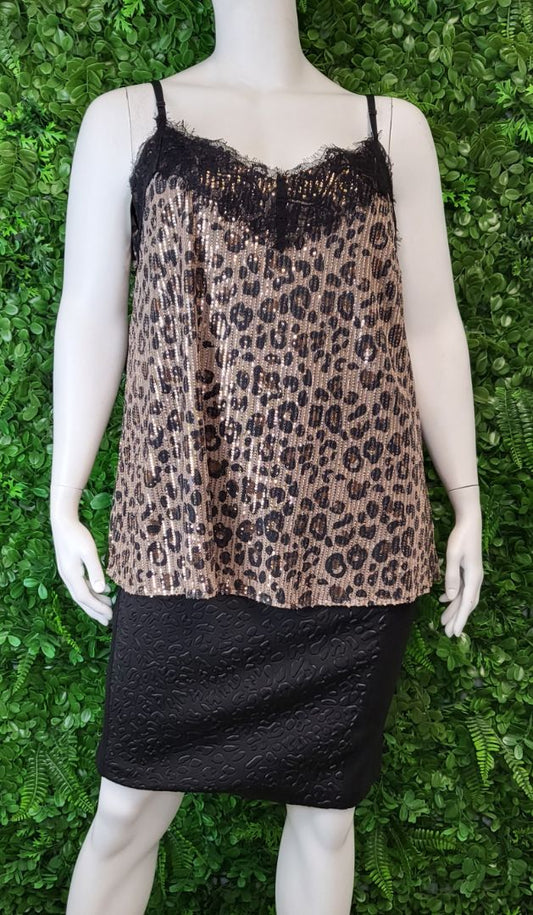 Isla-Maree Animal Print Sequin Cami (18-20)
