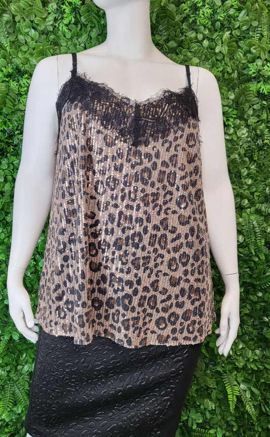Isla-Maree Animal Print Sequin Cami (18-20)