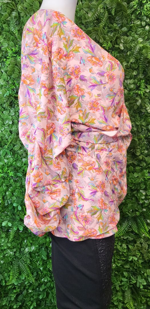 Friday Flamingo Floral Wrap Top BNWT (20-22)