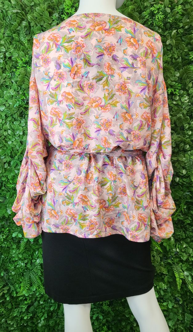 Friday Flamingo Floral Wrap Top BNWT (20-22)
