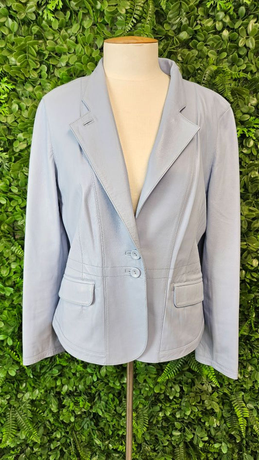 PJ Skins Sky Blue Leather Blazer (12)