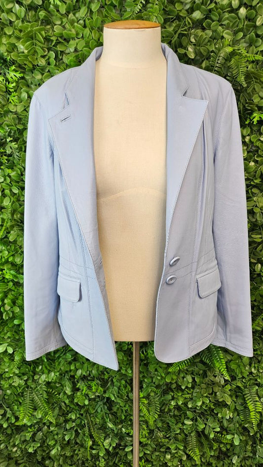 PJ Skins Sky Blue Leather Blazer (12)