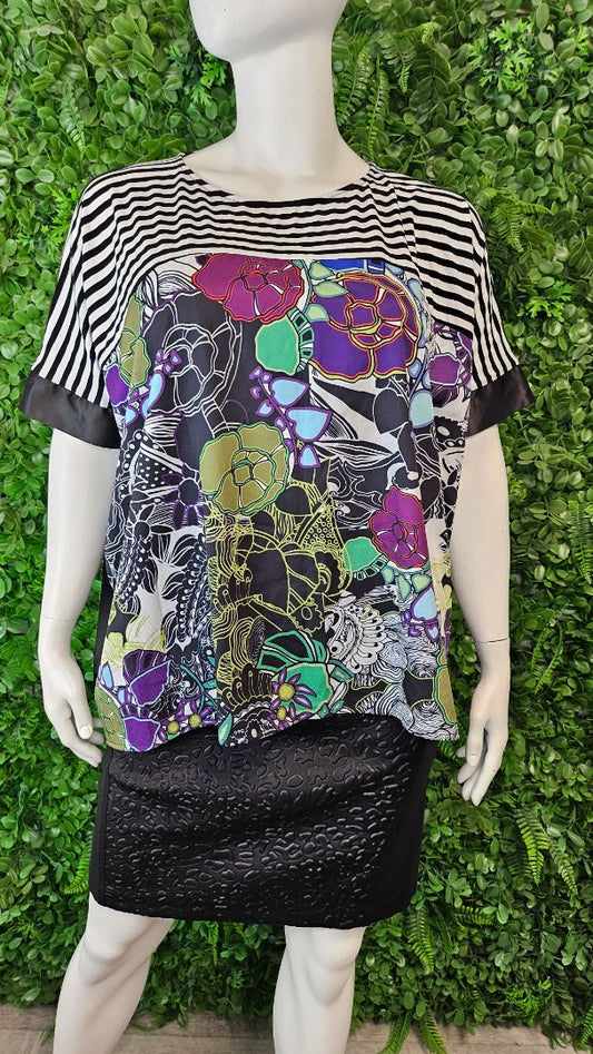 Stella Royal Multi Floral/Stripe Top (O/S)