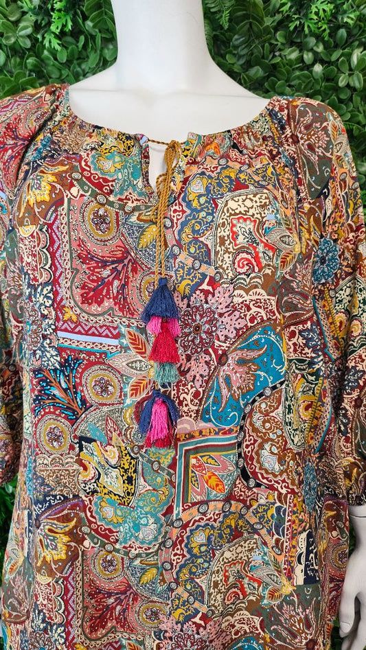 Paprika Multi Boho Top (20-22)