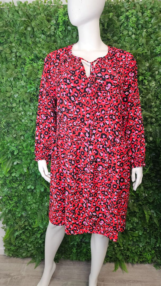 Ruby & Rain Red Animal Print Dress (20)