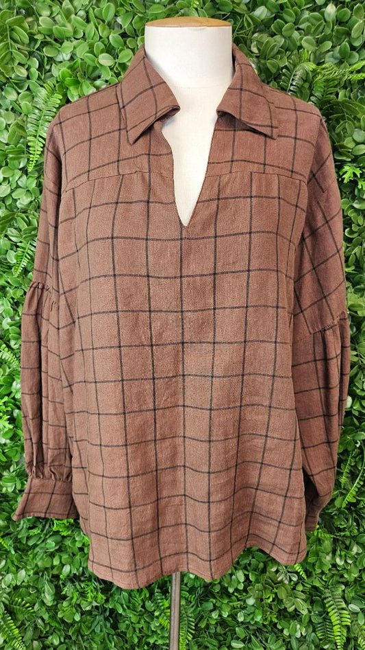 Zoe Kratzmann Brown Collar Top (16)