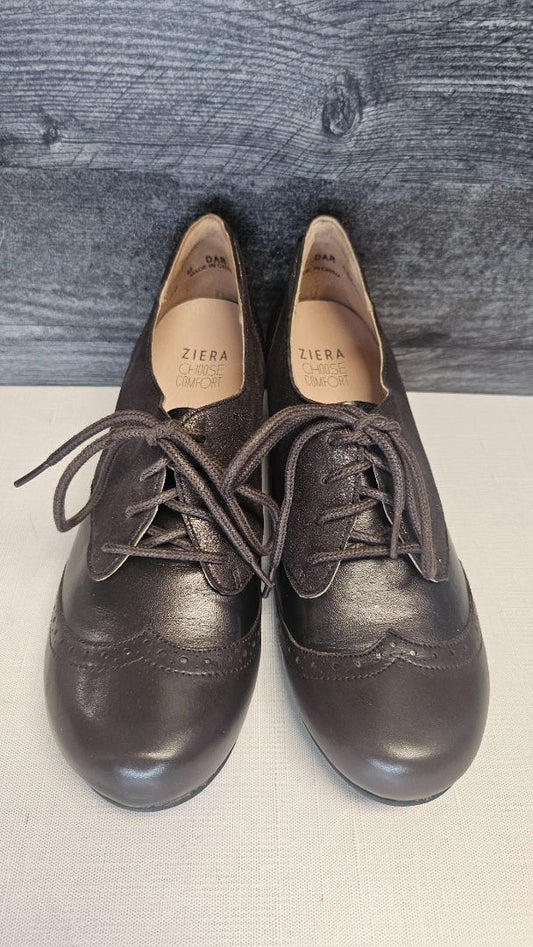 Ziera Brown Lace Up Oxford Heel (38)