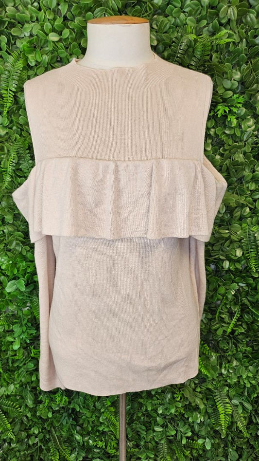 Witchery Beige Cold Shoulder Knit Top (12)