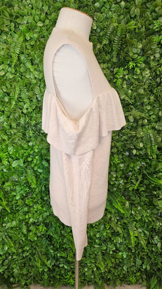 Witchery Beige Cold Shoulder Knit Top (12)