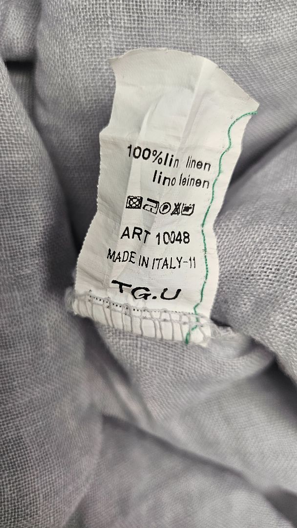 Puro Lino Pale Grey Linen Top (14-16)