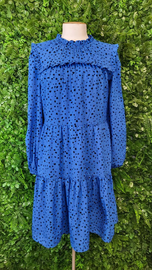 Leila & Luca Blue High Neck Dress (10)