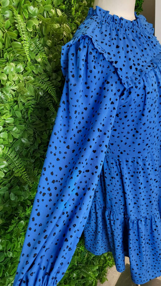 Leila & Luca Blue High Neck Dress (10)