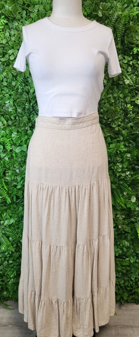 Tosca & Salome Oatmeal Tiered Skirt (12)