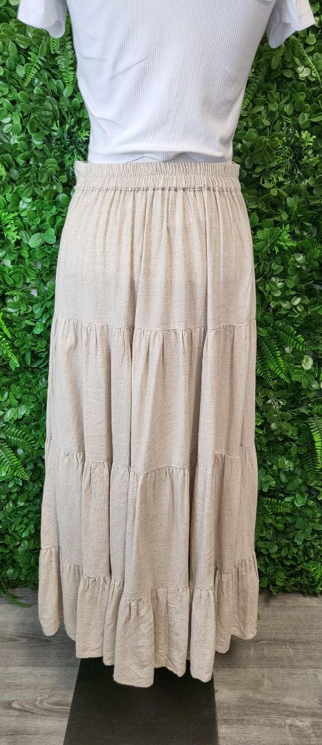 Tosca & Salome Oatmeal Tiered Skirt (12)