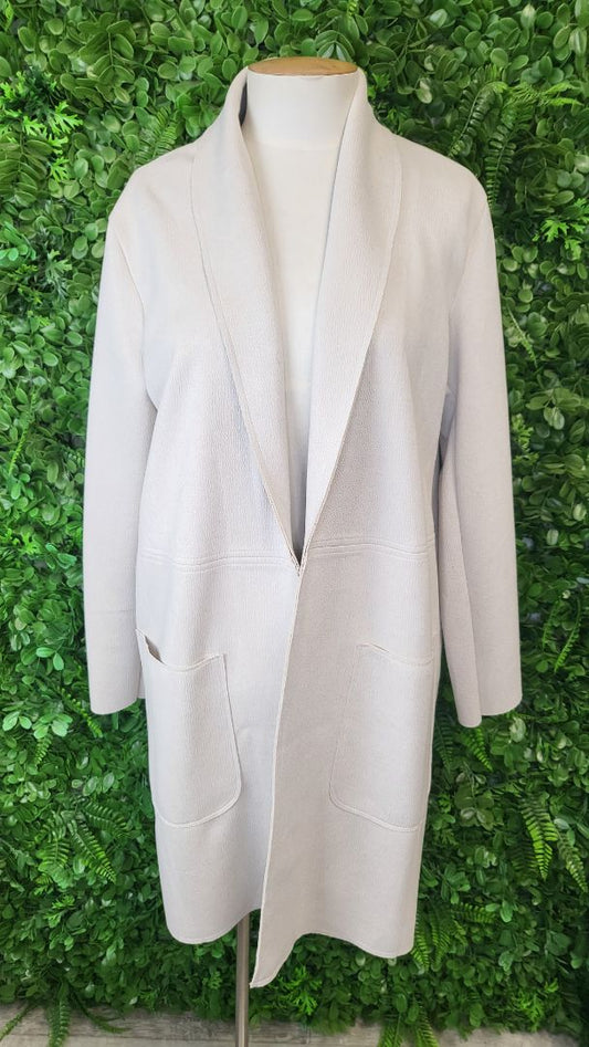 Zara Cream Faux Suede Coatigan (12-14)