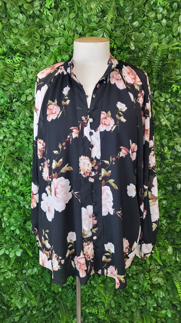 Vine Apparel Floral Long Sleeve Blouse (14)