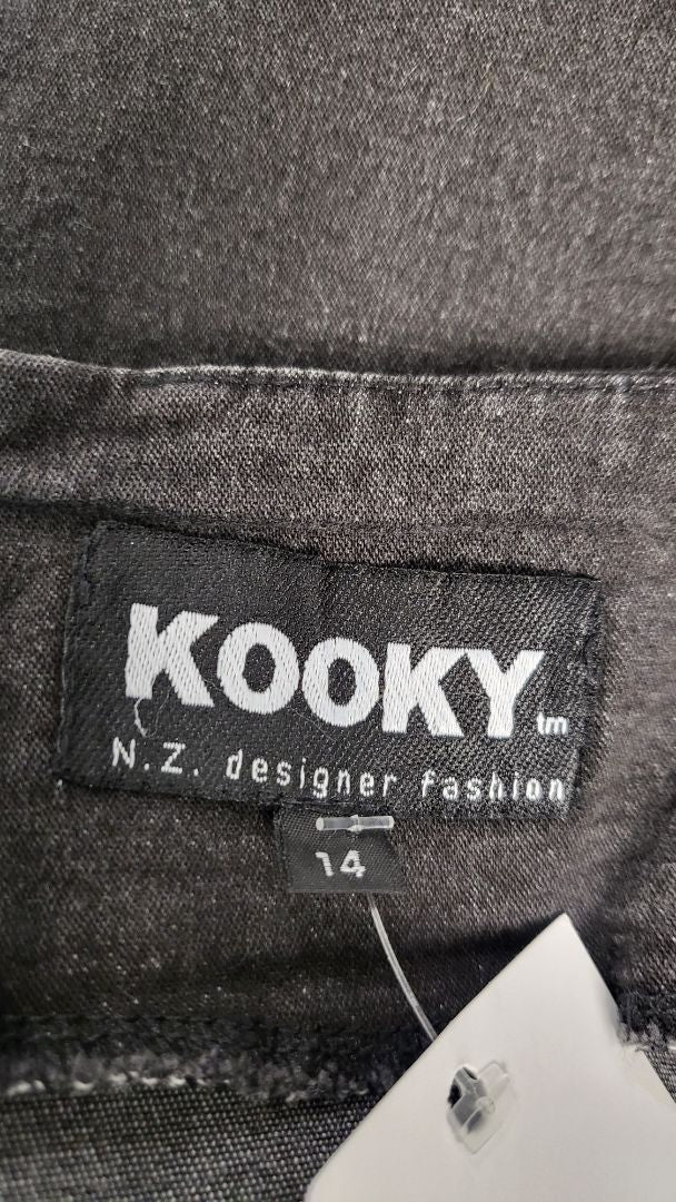 Kooky Grey Fluted Denim Skirt (14)